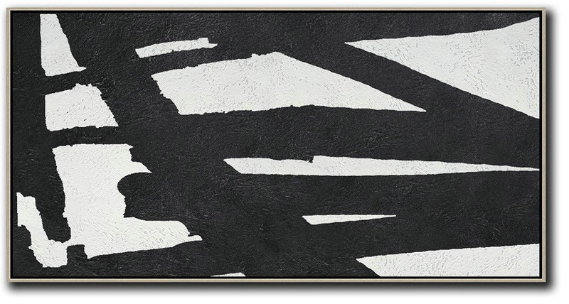 Large Abstract Art Handmade Acrylic Painting,Oversized Panoramic Minimal Art On Canvas - Original Art Acrylic Painting